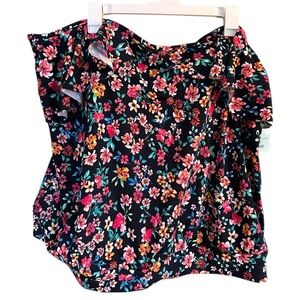 Penbrooke Ruffle Swim Tank Convertible Straps Floral Size 22W New with tags